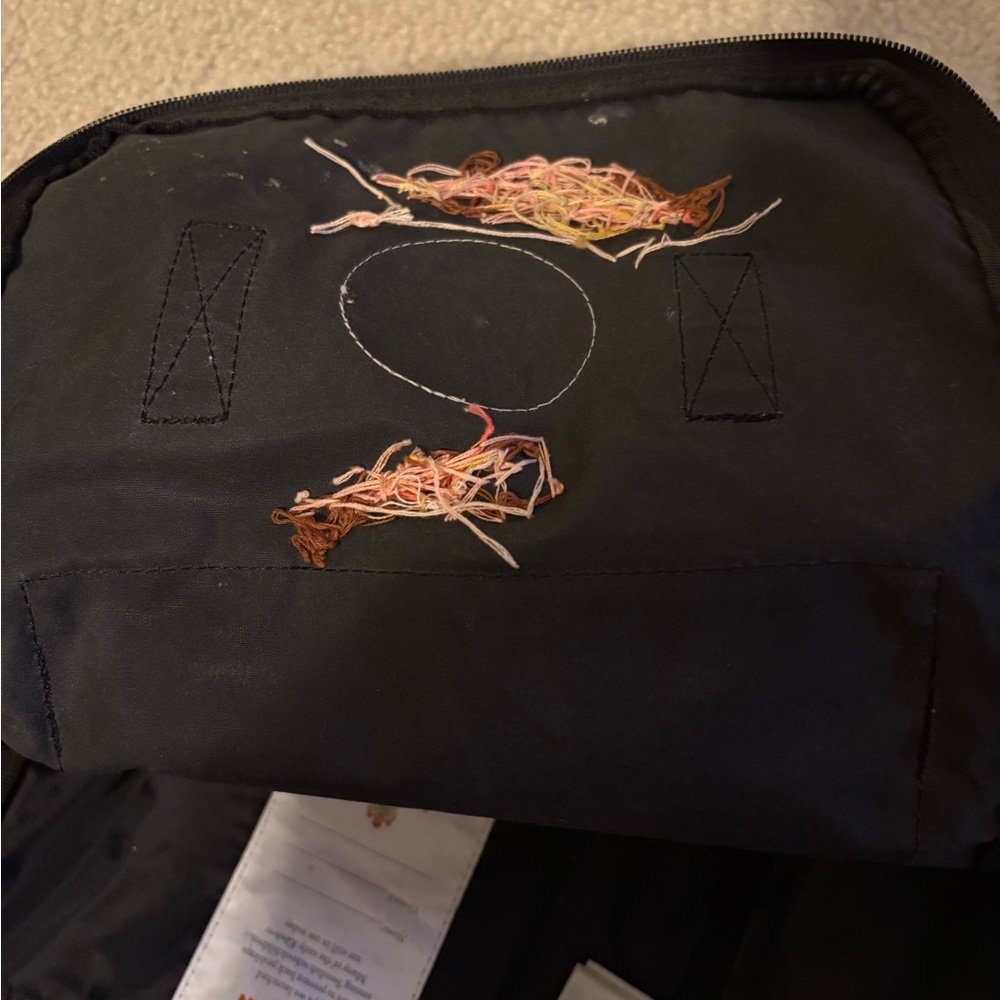 Embroidered Cherry Blossom 15 inch laptop Kånken Black Backpack - Picture 10 of 15